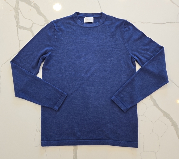 House Of Paul Rosen Wool Lightweight Crewneck Long Sleeve Sweater Blue Size Medi - Picture 1 of 10